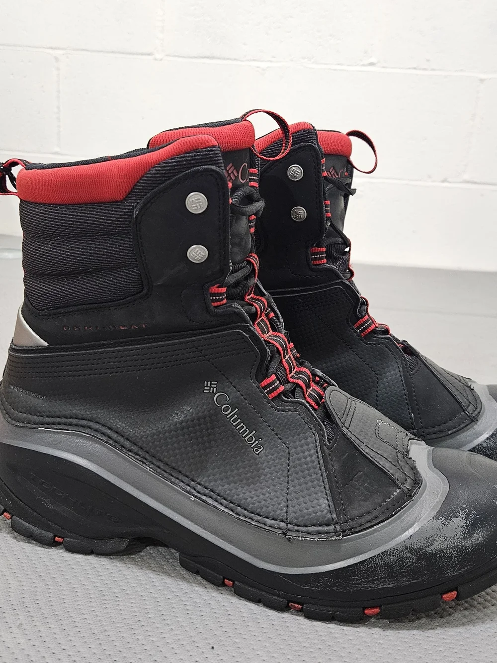 Columbia Men’s Black and Red Waterproof Winter Boots